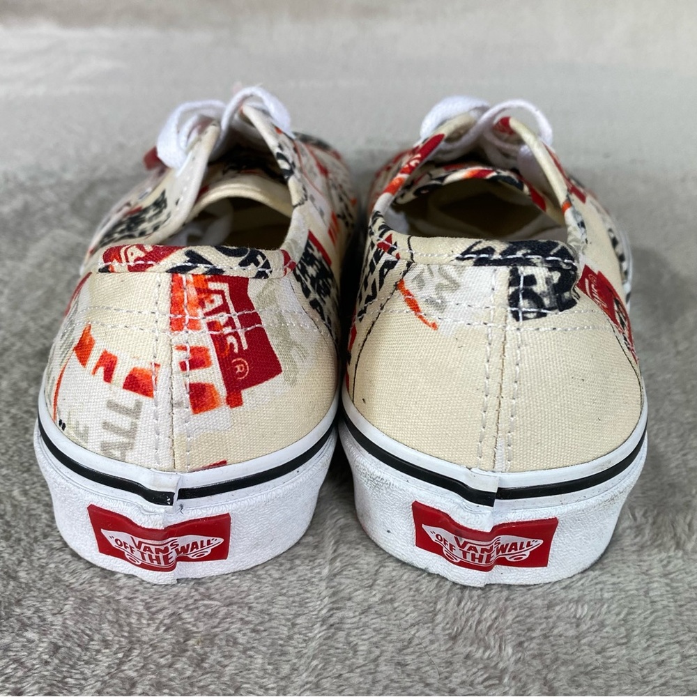 Vans Authentic Packing Tape Shoes Men 7.5 Women 9 White Black Canvas Sneaker NEW - Picture 7 of 10